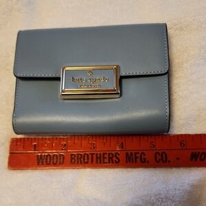 Kate Spade Light Blue Wallet with Gold Accent